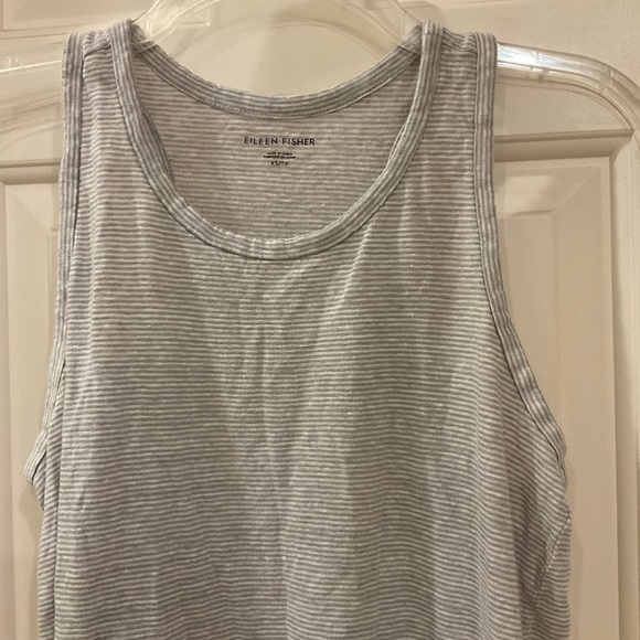 FREE with purchase: Eileen Fisher Tank, Grey and White Stripped Loose Fit, Sz XS - Picture 2 of 6